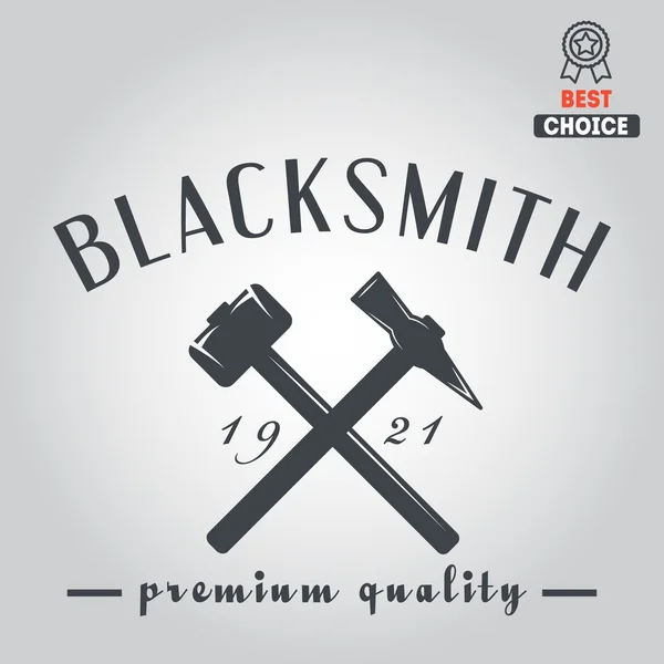 Logo for blacksmith, typographic logotype,  badge, emblem, label — Stock Vector