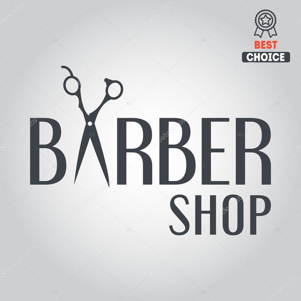 Logo elements badge, emblem or logotype for barbershop
