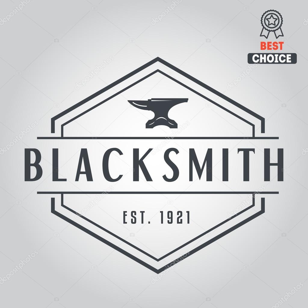Logo for blacksmith, typographic logotype or emblem