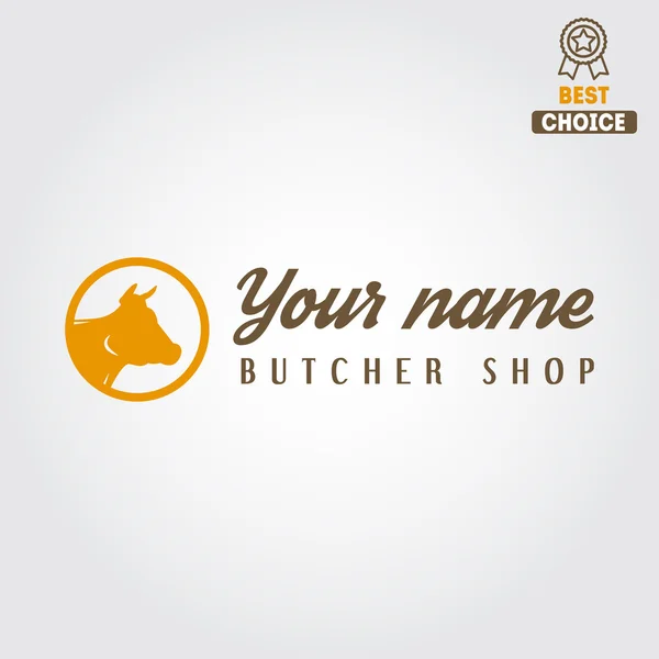 Etiqueta vintage, crachá, modelos de emblema e logotipo do açougue ou loja de carne —  Vetores de Stock