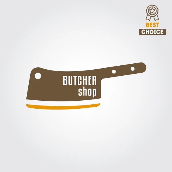 Etiqueta vintage, crachá, modelos de emblema e logotipo do açougue ou loja de carne — Vetor de Stock