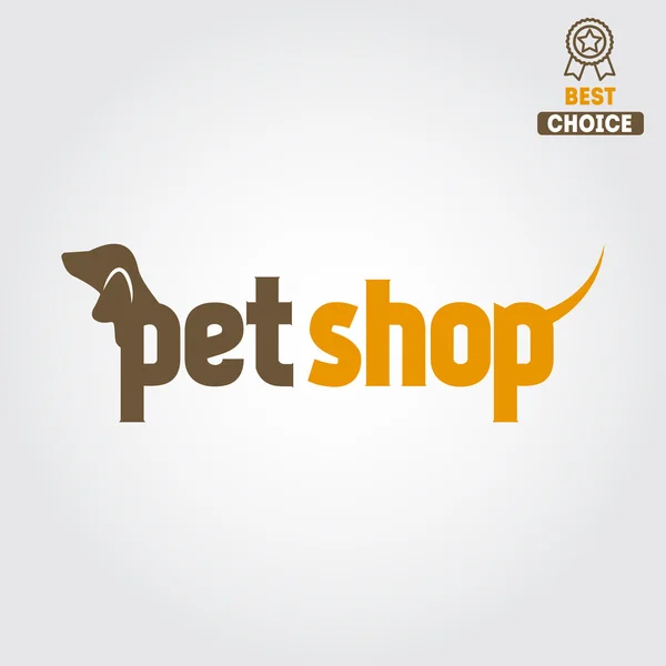 Logo, badge or label for pet shop or veterinary clinic — Stock Vector