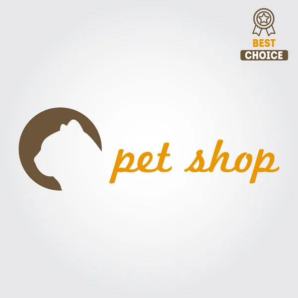 Logo, insignia o etiqueta para tienda de mascotas o clínica veterinaria — Archivo Imágenes Vectoriales