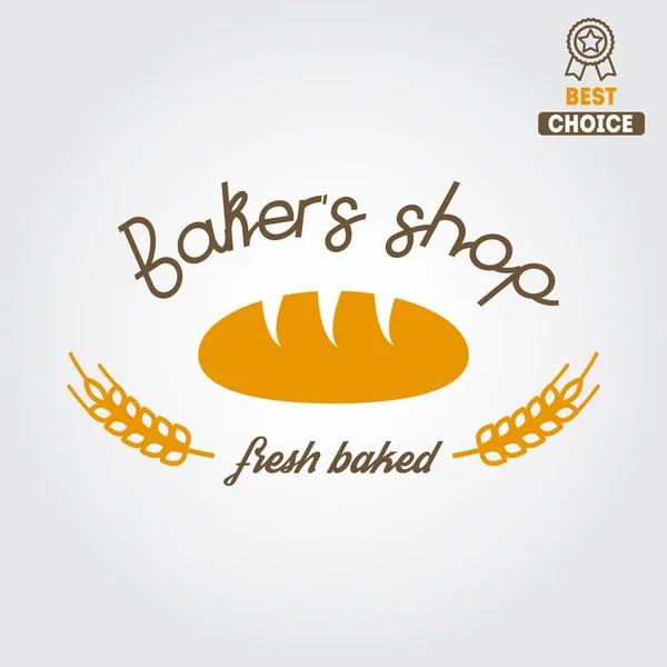 Logo, Etikett, Emblem oder Abzeichen für Bäckerei oder Bäckerei — Stockvektor