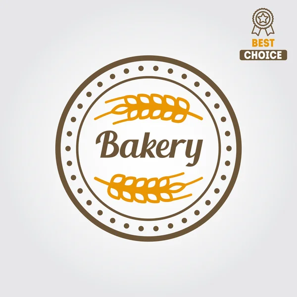 Logo, Etikett, Emblem oder Abzeichen für Bäckerei oder Bäckerei — Stockvektor