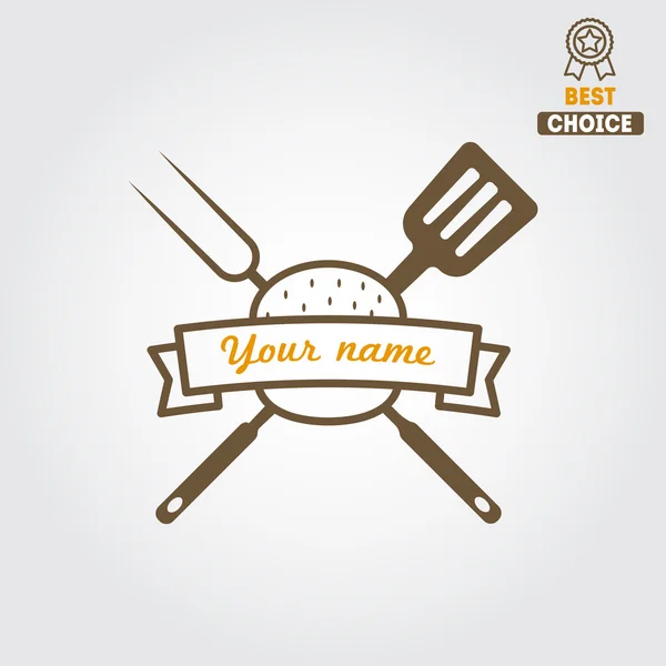Logo, etiket, etiket fast food Restoran, kafe, hamburger ve burger için
