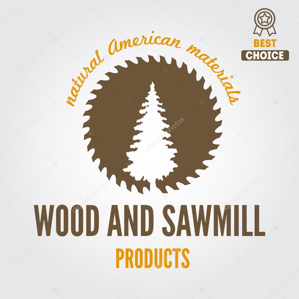 Logo or logotype element for sawmill, carpentry and woodworkers