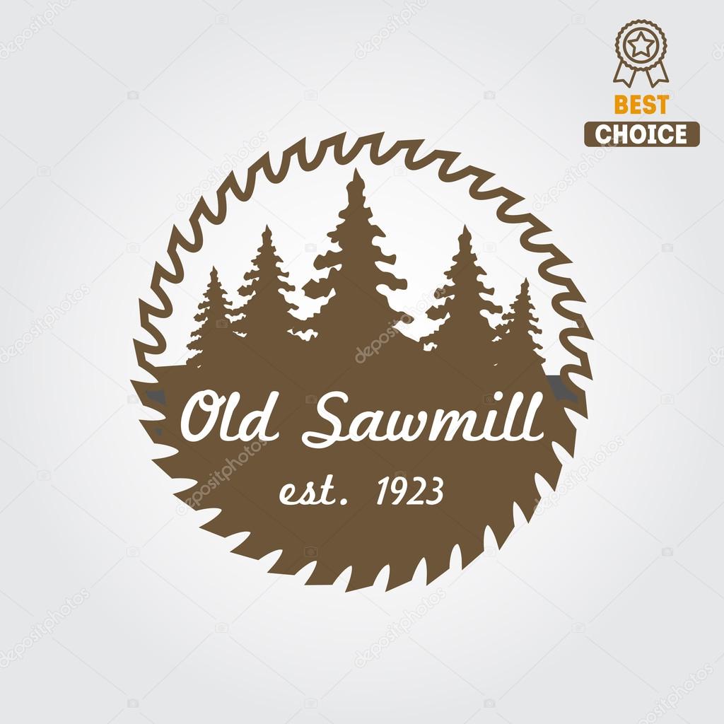 Logo or logotype element for sawmill, carpentry and woodworkers