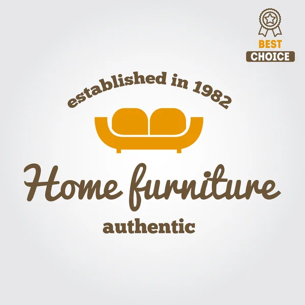 Logotipo, insignia, emblema o logotipo vintage para tienda de muebles — Archivo Imágenes Vectoriales