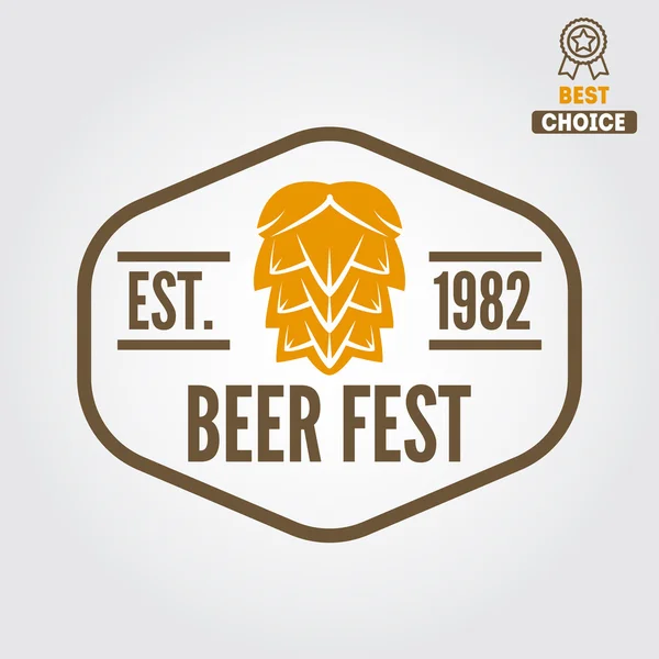 Vintage-Logo, Abzeichen, Emblem oder Logotyp-Gestaltungselement für Bier, Bier, Hausbrauerei, Taverne, Bar, Café und Restaurant — Stockvektor