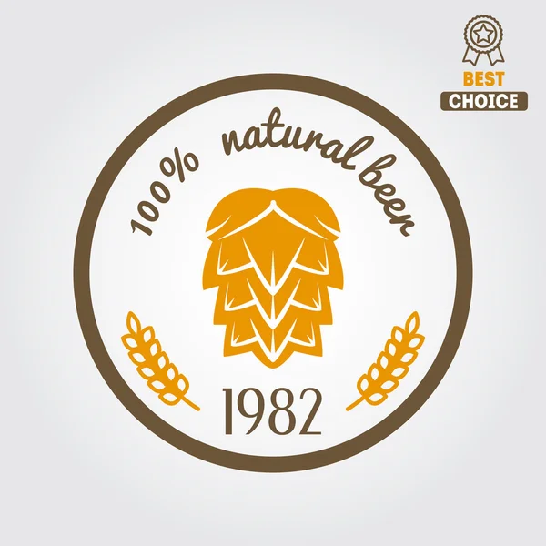 Logotipo vintage, insignia, emblema o logotipo elemento de diseño para cerveza, cervecería, cerveza casera, taberna, bar, cafetería y restaurante — Vector de stock