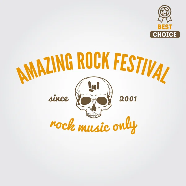 ロック フェスティバル、音楽の演奏やギター パーティーのためのビンテージのロゴ、バッジ、エンブレムやロゴ要素のセット — ストックベクタ