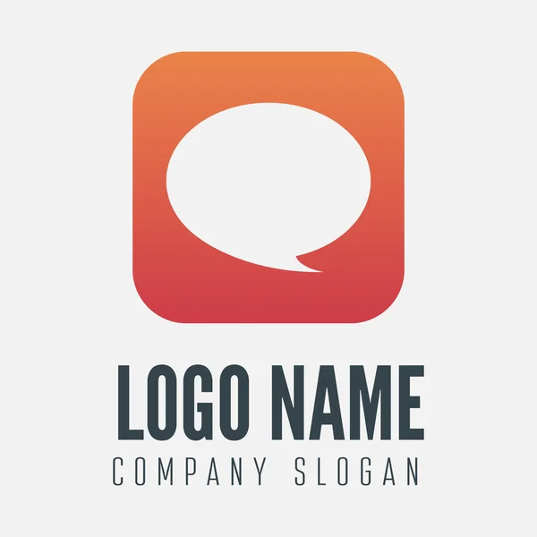 Logotipo, etiqueta, insignia, emblema o elemento de logotipo con burbuja de voz para negocios, corporación o web — Vector de stock