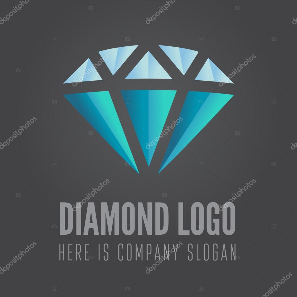 Logo or logotype element with diamond for business, jewelry, corporation or web