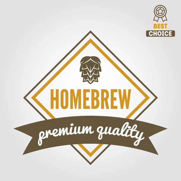 Set of vintage logo, badge, emblem or logotype elements for beer, beer shop, home brew, tavern, bar, cafe and restaurant — Stock Vector