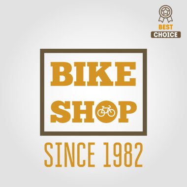 Vintage and modern bicycle shop logo badge or label