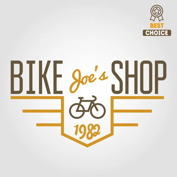 Vintage and modern bicycle shop logo badge or label — ストックベクタ