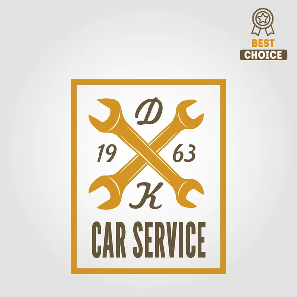 Vintage mechanic labels, emblems and logo. Vector illustration — Stock Vector