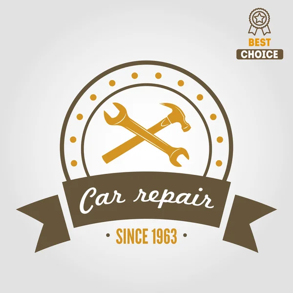 Vintage mechanic labels, emblems and logo. Vector illustration — 스톡 벡터