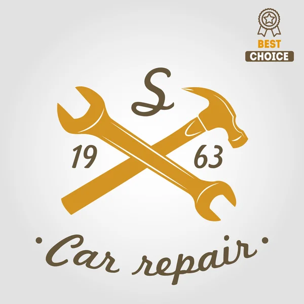 Vintage mechanic labels, emblems and logo. Vector illustration — Stock Vector