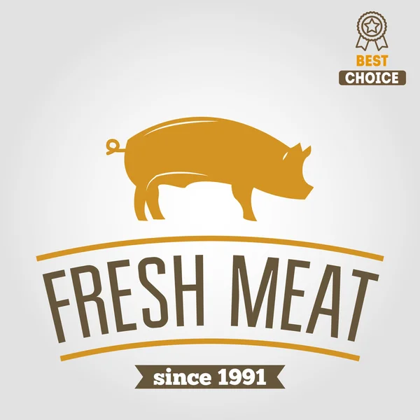 Vintage labels, logo, emblem templates of butchery meat shop — Wektor stockowy