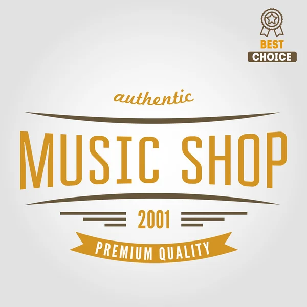 Vintage logo, badge, embleem of logo elementen voor muziekwinkel, gitaar winkel — Stockvector