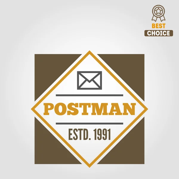 Logo, distintivo, emblema o logotipo vintage per ufficio postale e altro design — Vettoriale Stock