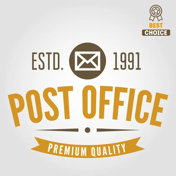 Logo, distintivo, emblema o logotipo vintage per ufficio postale e altro design — Vettoriale Stock