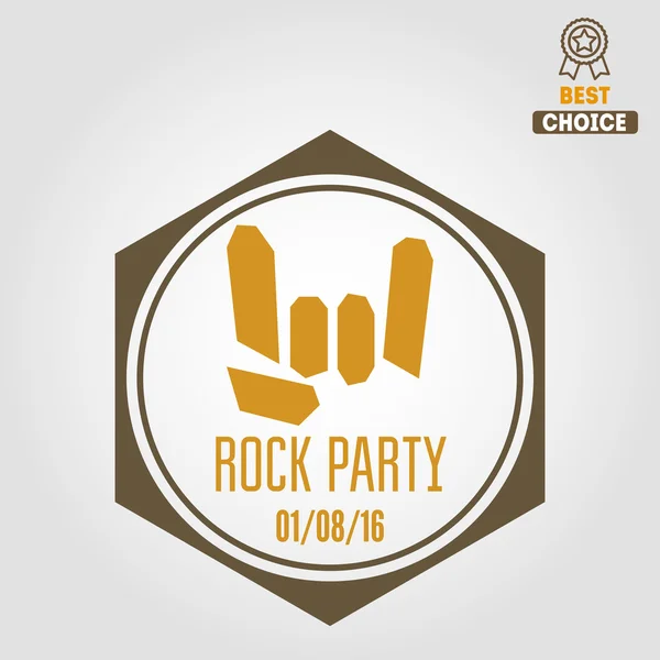 Vintage logo, badge, emblem or logotype elements for musical performance, rock festival and guitar party — ストックベクタ