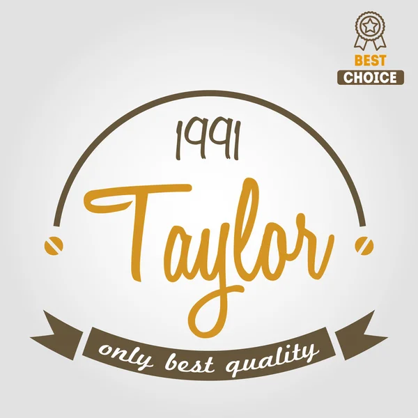 Vintage logo, badge, emblem or logotype elements for taylor — 스톡 벡터