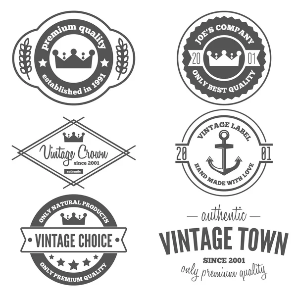 Set of vintage logo, badge, emblem or logotype elements at background — Stock Vector