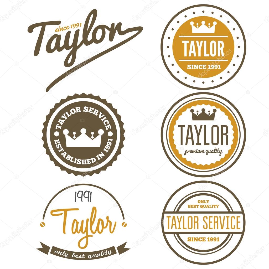 Vintage logo or logotype elements for taylor