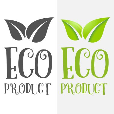 Logo, badge, label, logotype elements with leafs for web, business or natural products