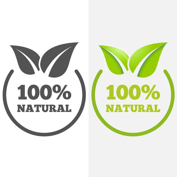 Logo, badge, label, logotype elements with leafs for web, business or natural products — 图库矢量图片