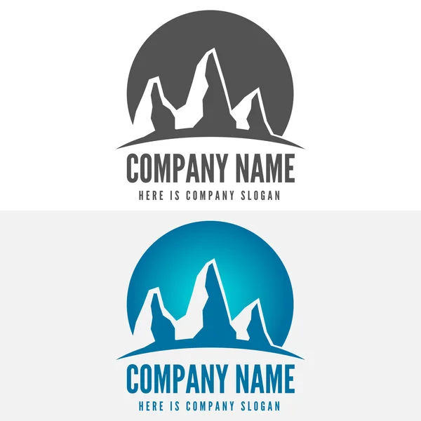 Logo, badge, étiquette, éléments de logotype avec montagnes pour le web, les affaires ou d'autres projets — Image vectorielle