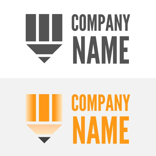 Logo, badge, label, logotype elements with pencil for web, business or other projects — Stockvector