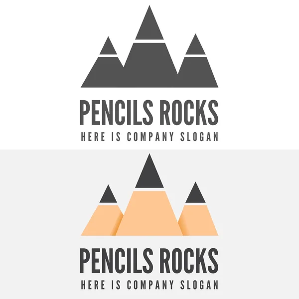 Logotipo, insignia, etiqueta, elementos de logotipo con lápiz para web, negocios u otros proyectos — Archivo Imágenes Vectoriales