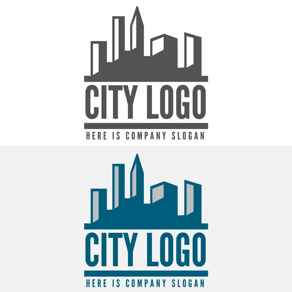 Logotipo, insignia, etiqueta, elementos logotipos con edificios para web, negocios u otros proyectos — Vector de stock