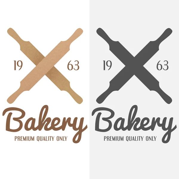 Set of logo, badge, label, emblem and logotype elements for bakery — Stok Vektör