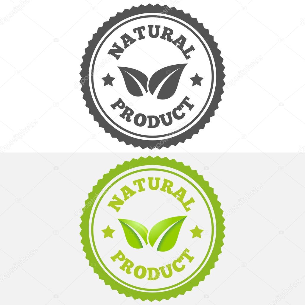 Logo, badge, label, logotype elements with leafs for web, business or natural products