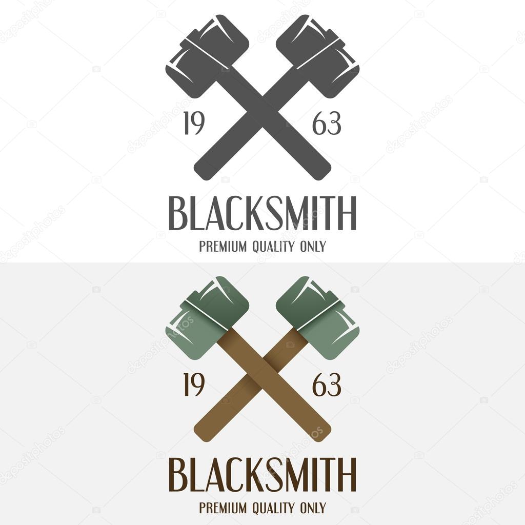 Set of logo and logotype elements for blacksmith