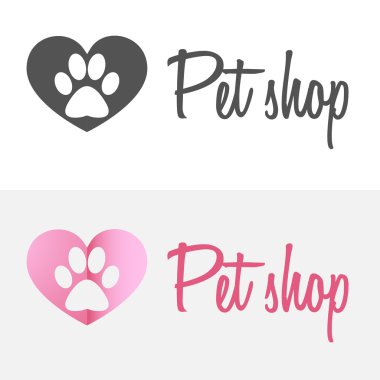 Set of vintage logo and logotype elements for pet shop, house or clinic