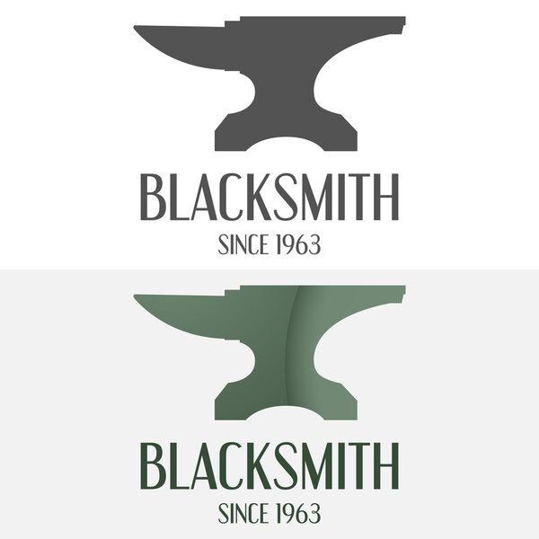 Set of logo, badge, label, emblem and logotype elements for blacksmith