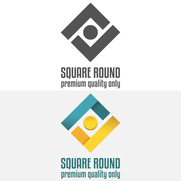 Set of abstract logo, emblem, label or logotype elements for business, print and sticker — 스톡 벡터