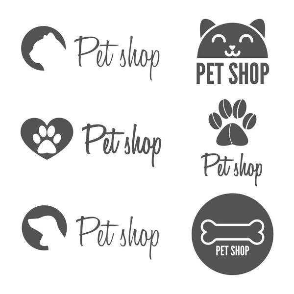 Conjunto de logotipo vintage e elementos do logotipo para pet shop, casa ou clínica —  Vetores de Stock