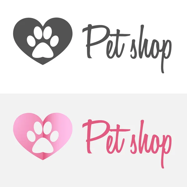 Set of vintage logo and logotype elements for pet shop, house or clinic — Stock Vector