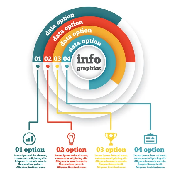 Infografía del círculo de negocios, gráfico, diagrama, presentación cuatro pasos — Archivo Imágenes Vectoriales