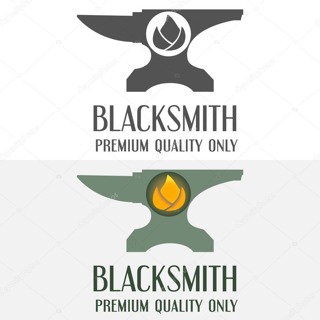 Set of logo and logotype elements for blacksmith