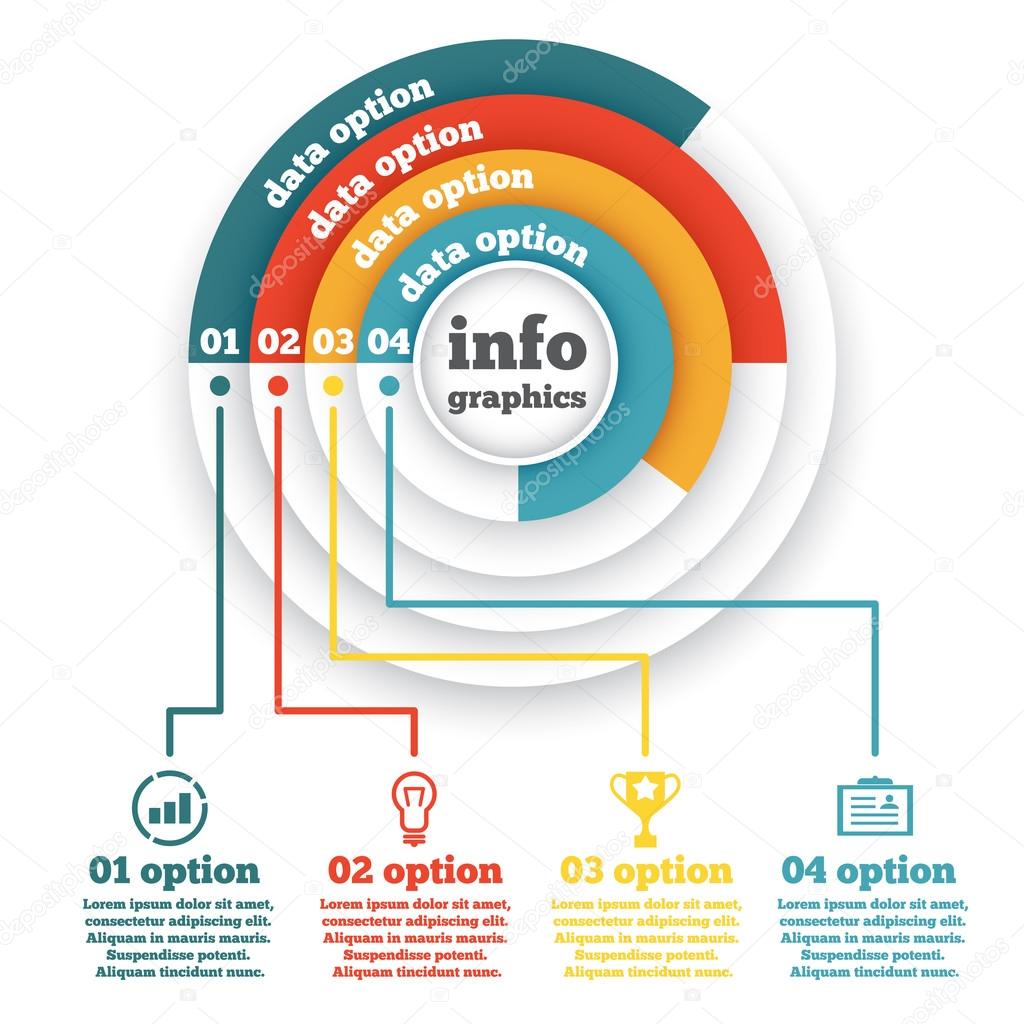 Business circle infographic, chart, diagram, presentation four steps
