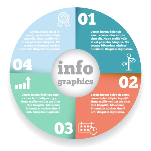 Business circle infographic, diagram, presentation four steps — 스톡 벡터